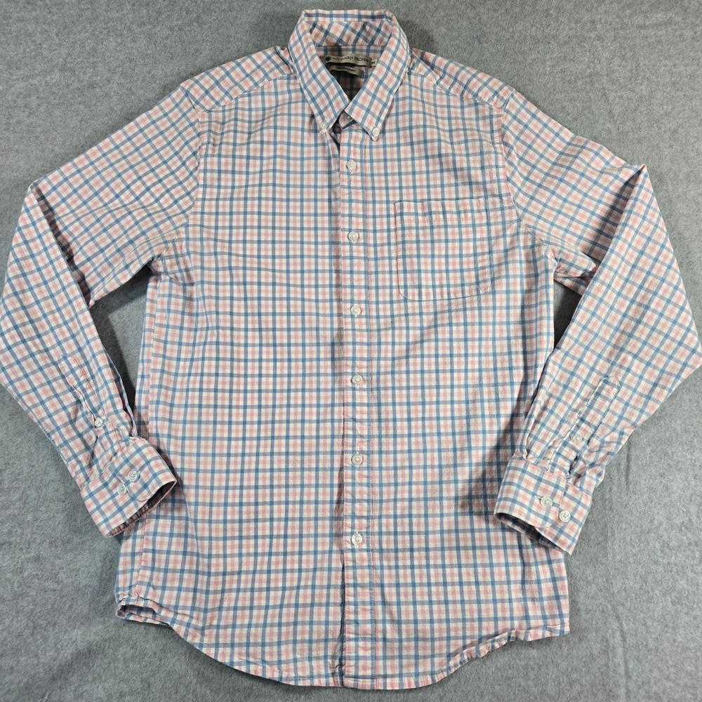 Southern Proper Henning Shirt Mens Medium Pink Blue Plaid Button Down LS